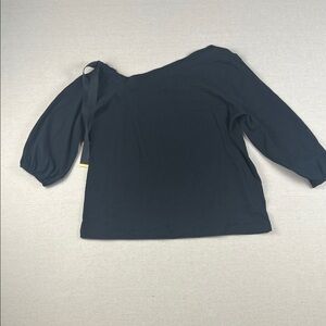 Ralph Lauren Black Asymmetrical knit top with tie
Size: Small